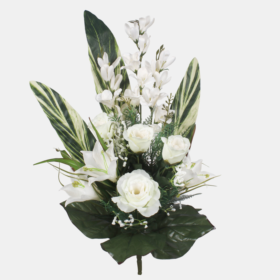 Róża/Lilia/Mieczyk, Cream/Green Q926-05