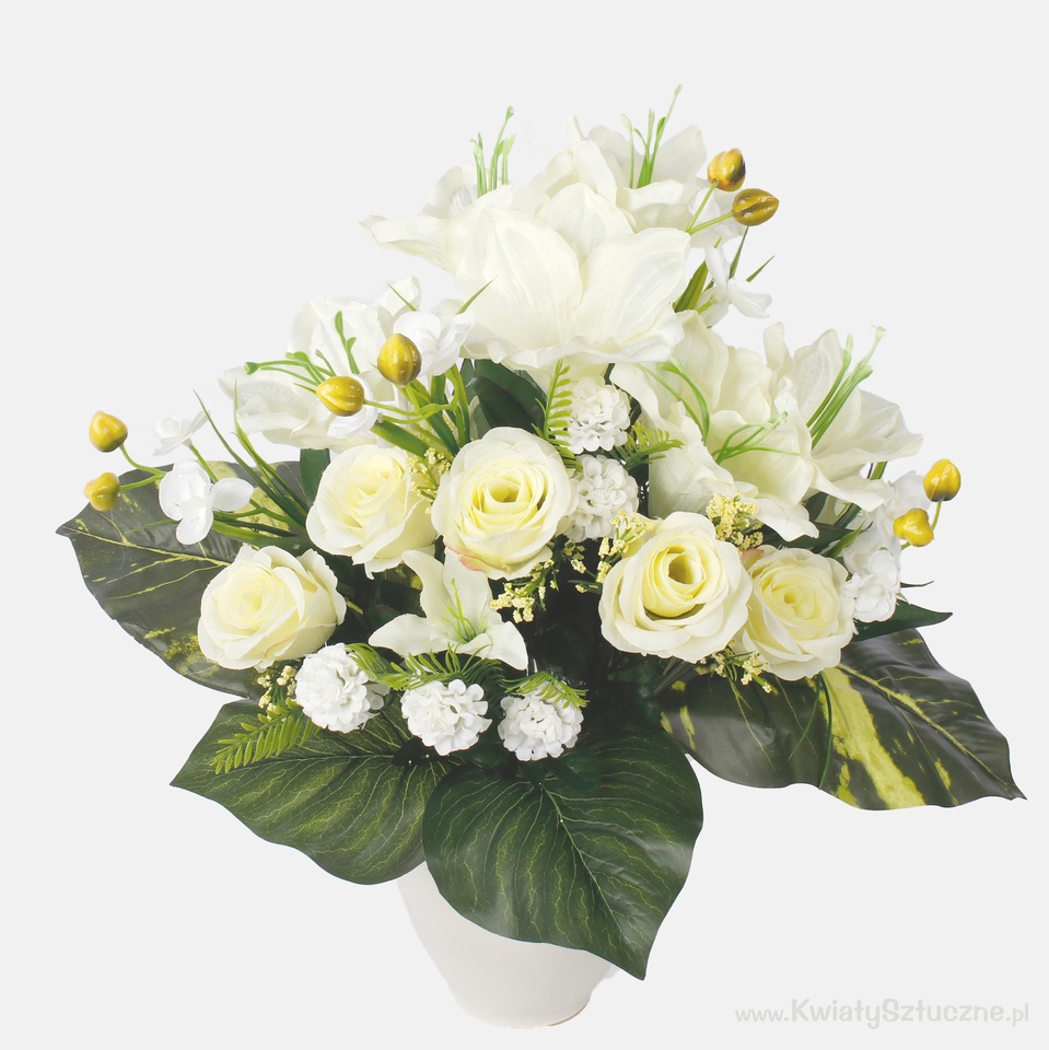 Rose/Amaryllis/Lily/Zinnia, Cream Q301-03