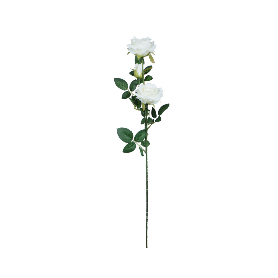 Róża - gałązka 59 cm, white K555-01
