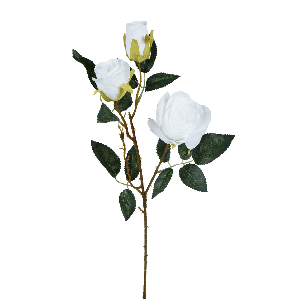 Róża gałązka x3 62 cm, white GK446-01