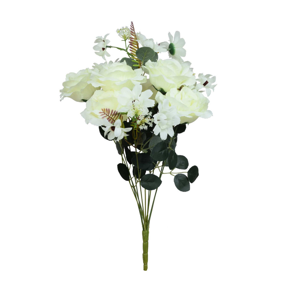 Róża - bukiet x10 50 cm, cream/vanilla U986-02