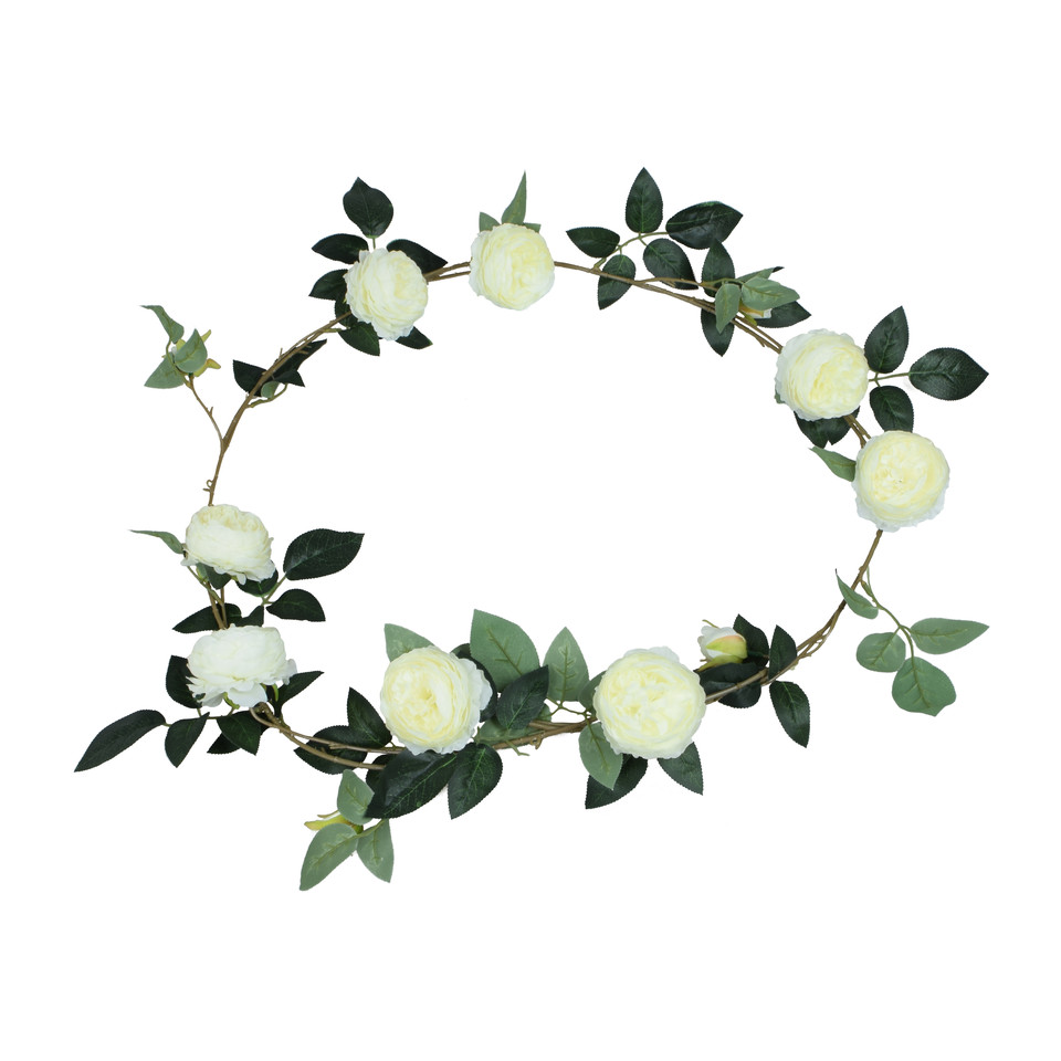 Peonia - girlanda 180 cm, 01 Cream B519-01