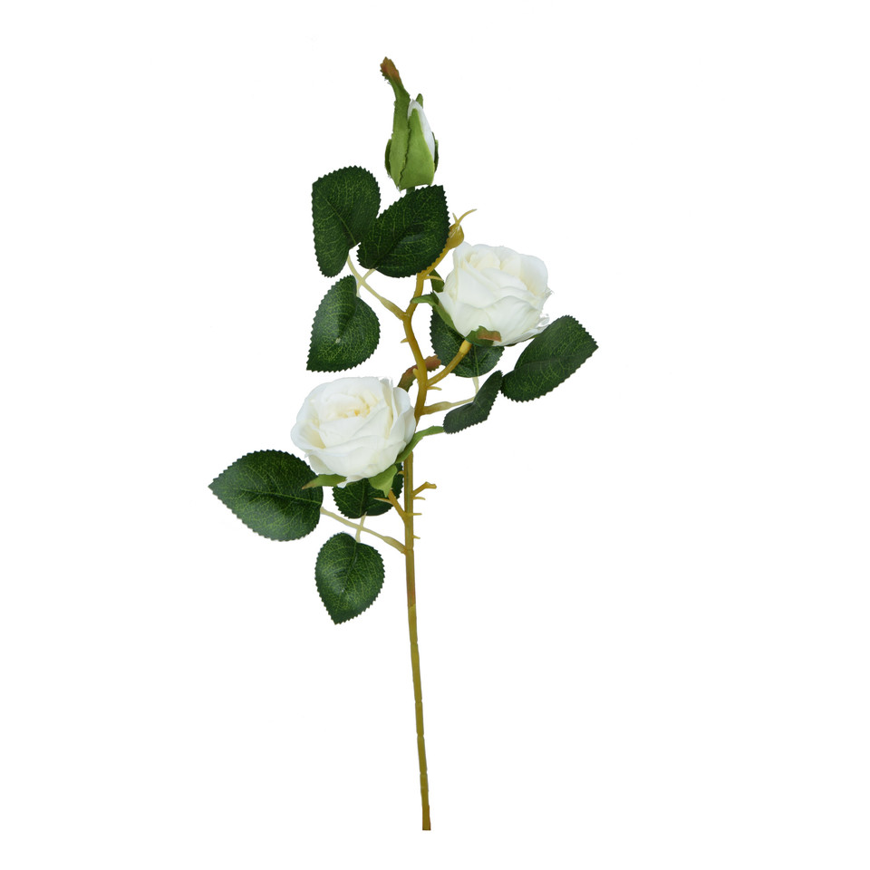 Róża - gałązka 53 cm, white K540-01
