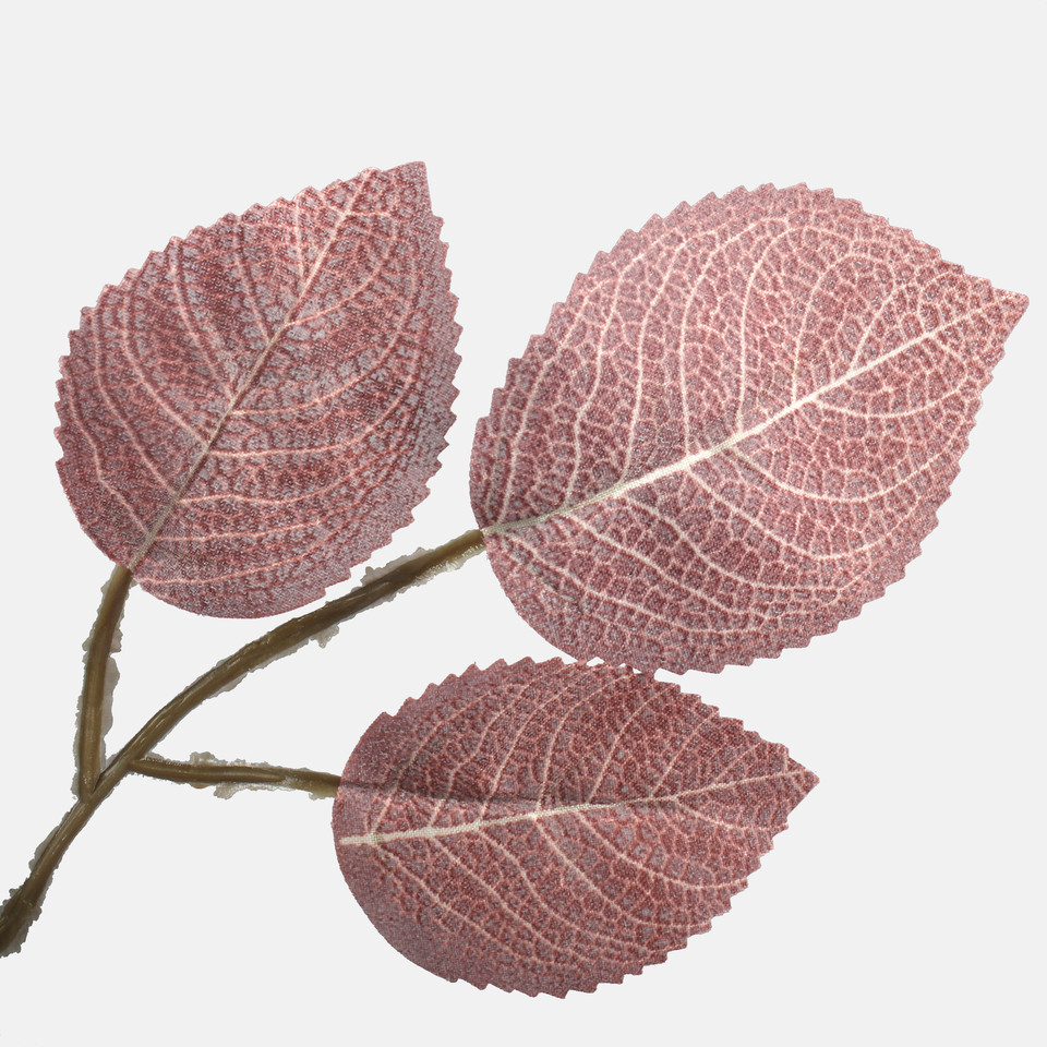 Rose single leafy twig, Burgundy A795-01