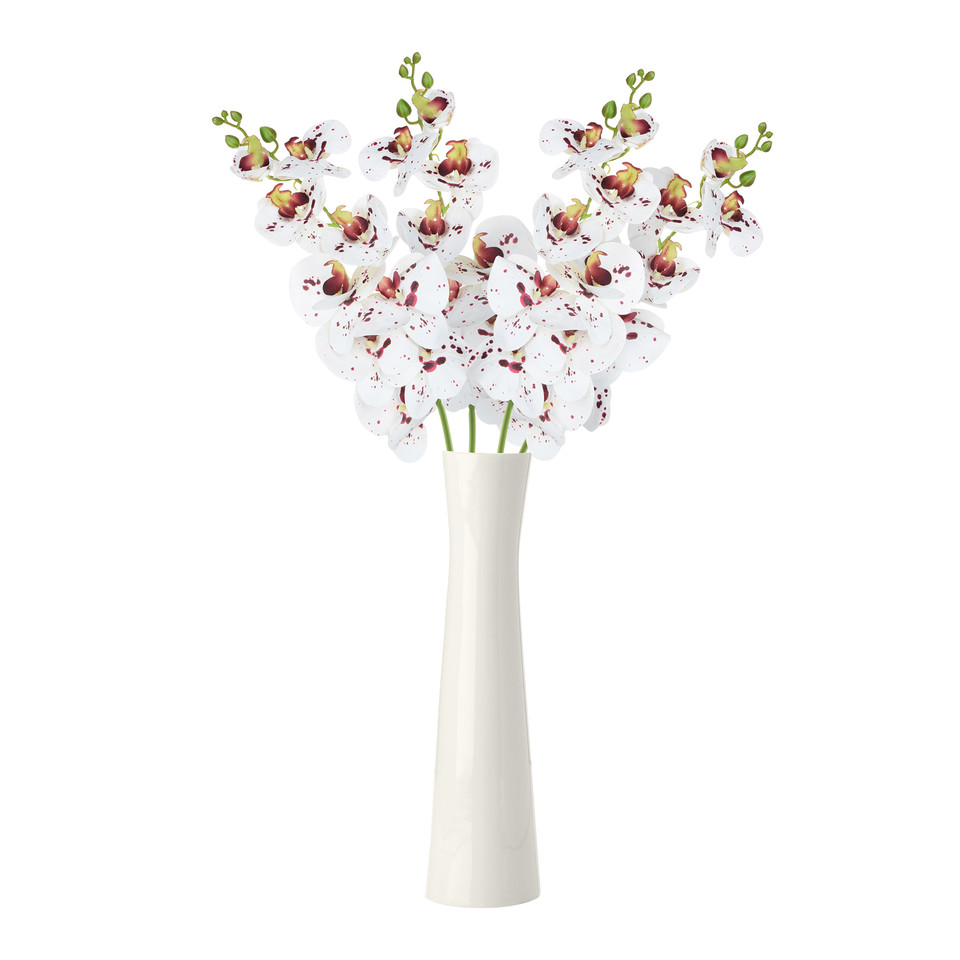Storczyk - gałązka gumowana 98 cm, white/burgundy dots GK150-01