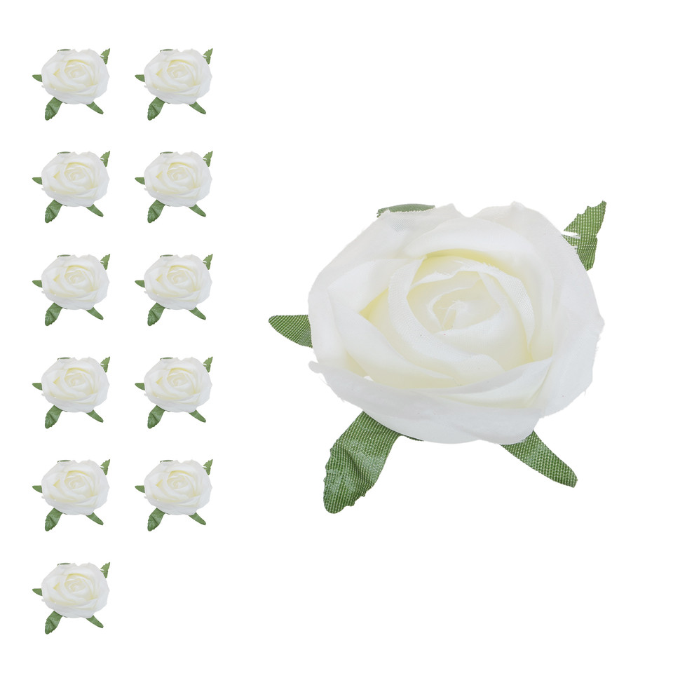 Róża - główka 4 cm, white W115-2