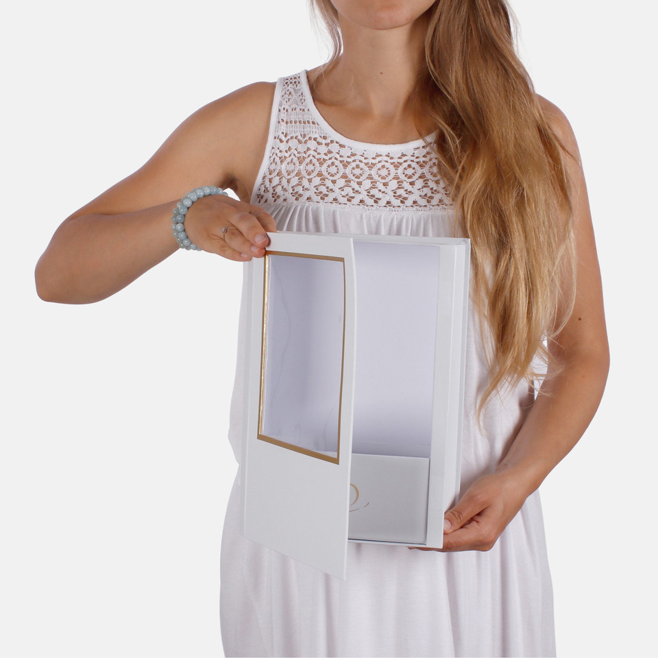 Book-shaped decorative box, White FB089-01