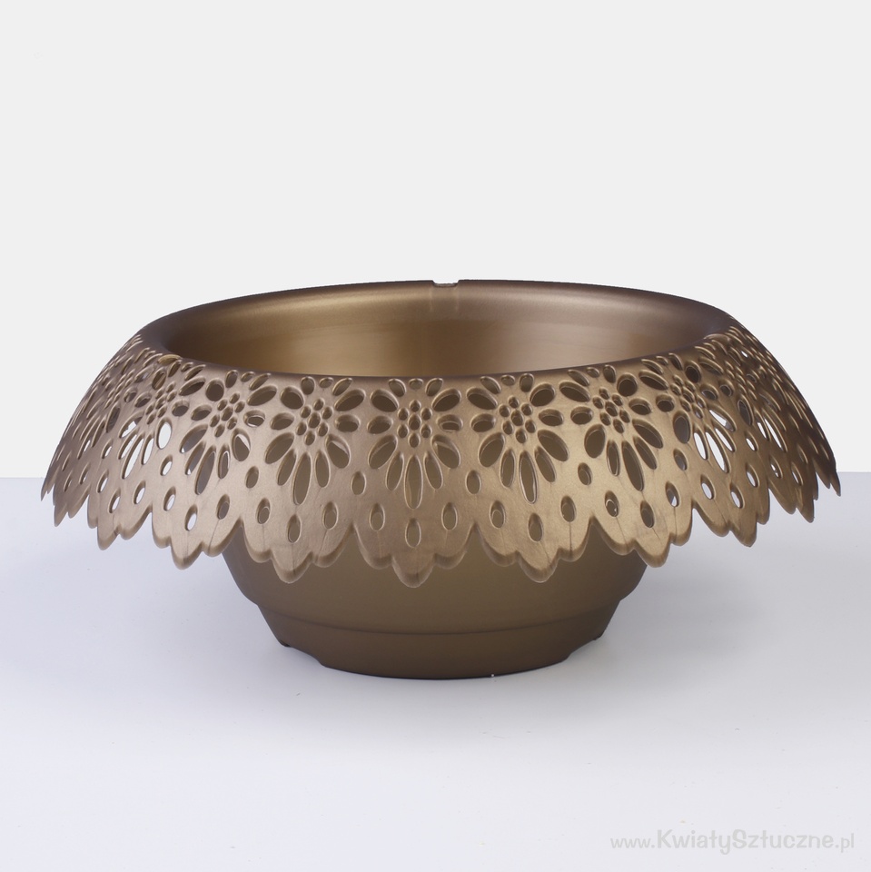 Flowerpot with openwork, Gold C141-02
