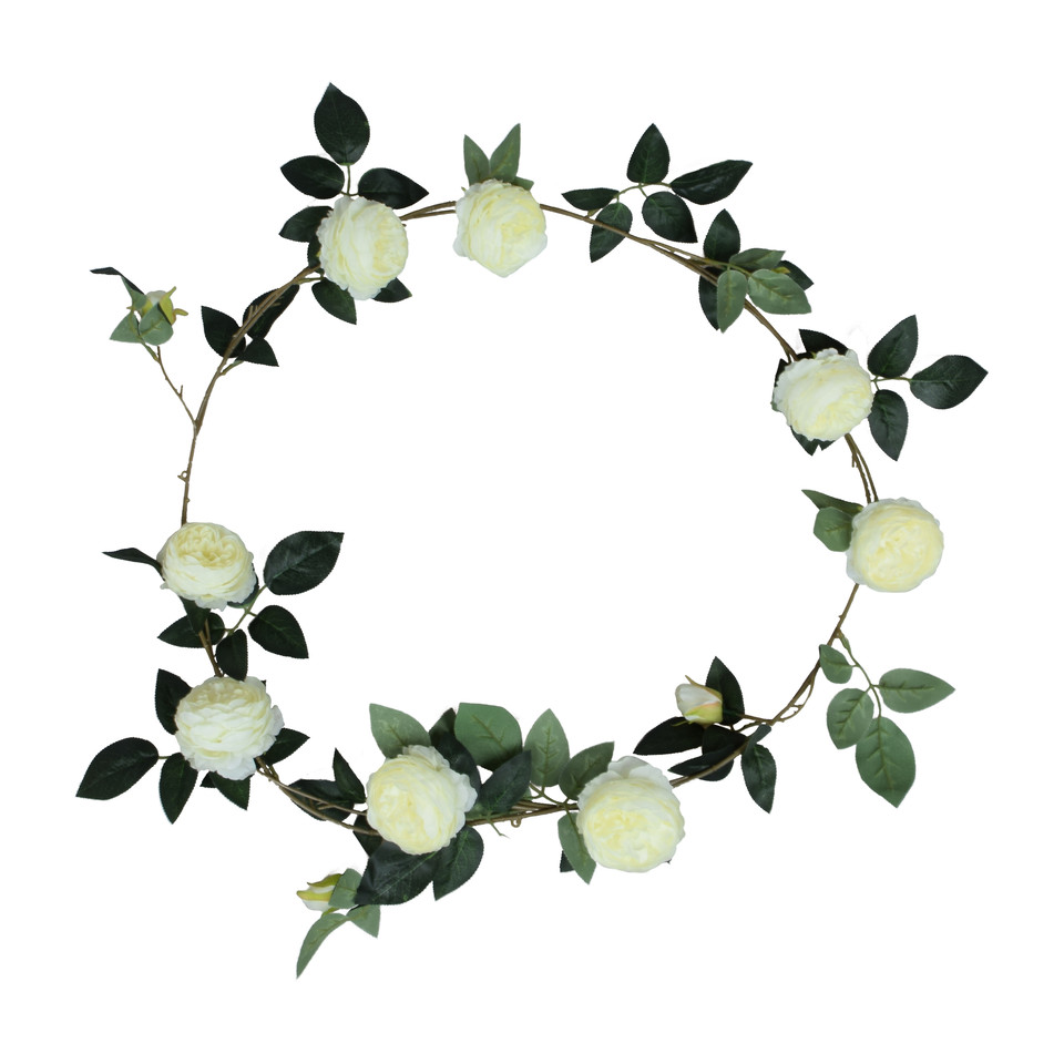 Peonia - girlanda 180 cm, 01 Cream B519-01