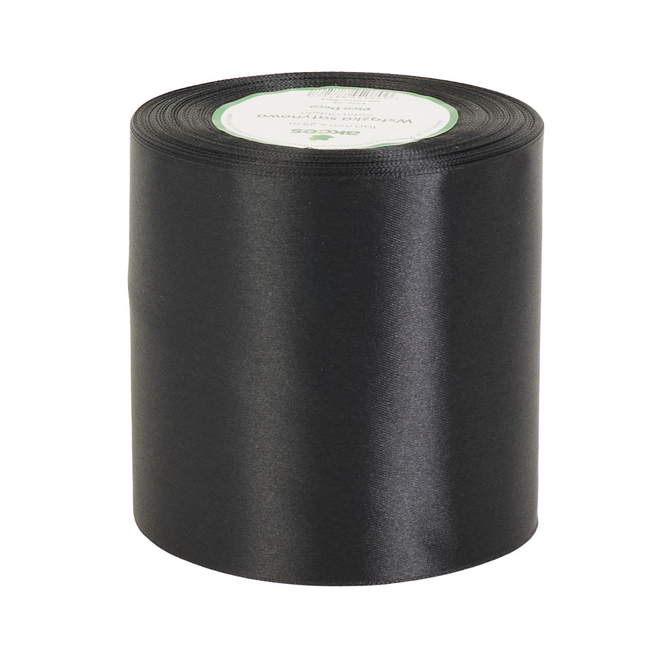 Wstążka satynowa (100mm x 25m), #008 black FS19-008