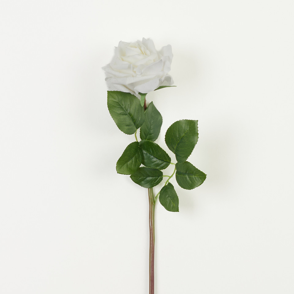 Róża – gałązka REAL TOUCH 61 cm, white B83-01