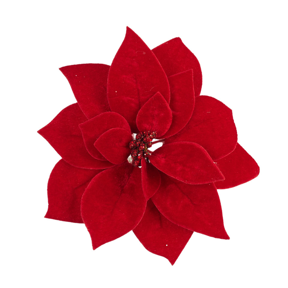 Poinsecja główka welurowa 20 cm, 01 red Y106-01