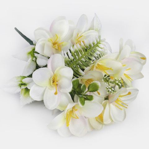Freesia x 5, Cream/Pink/Green QA306-02