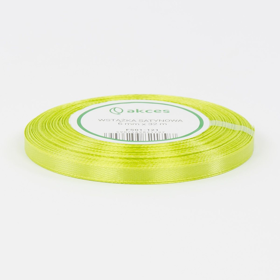 Wstążka satynowa (6 mm x 36 y), apple green FS01-121