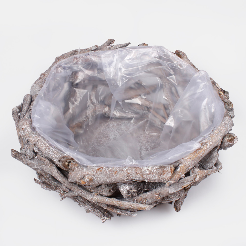 Rough Natural Wreath 30 cm, Grey Y623-01