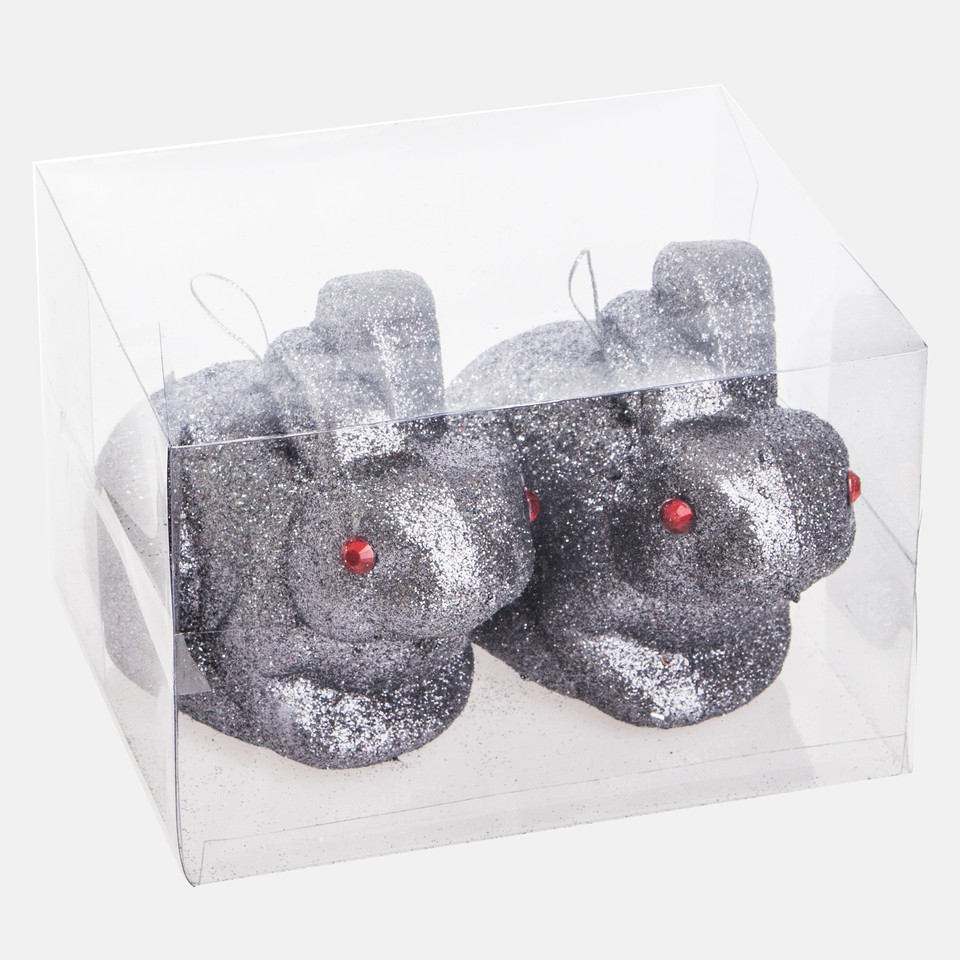 Królik brokatowy x 2 szt., Gray E252S-03