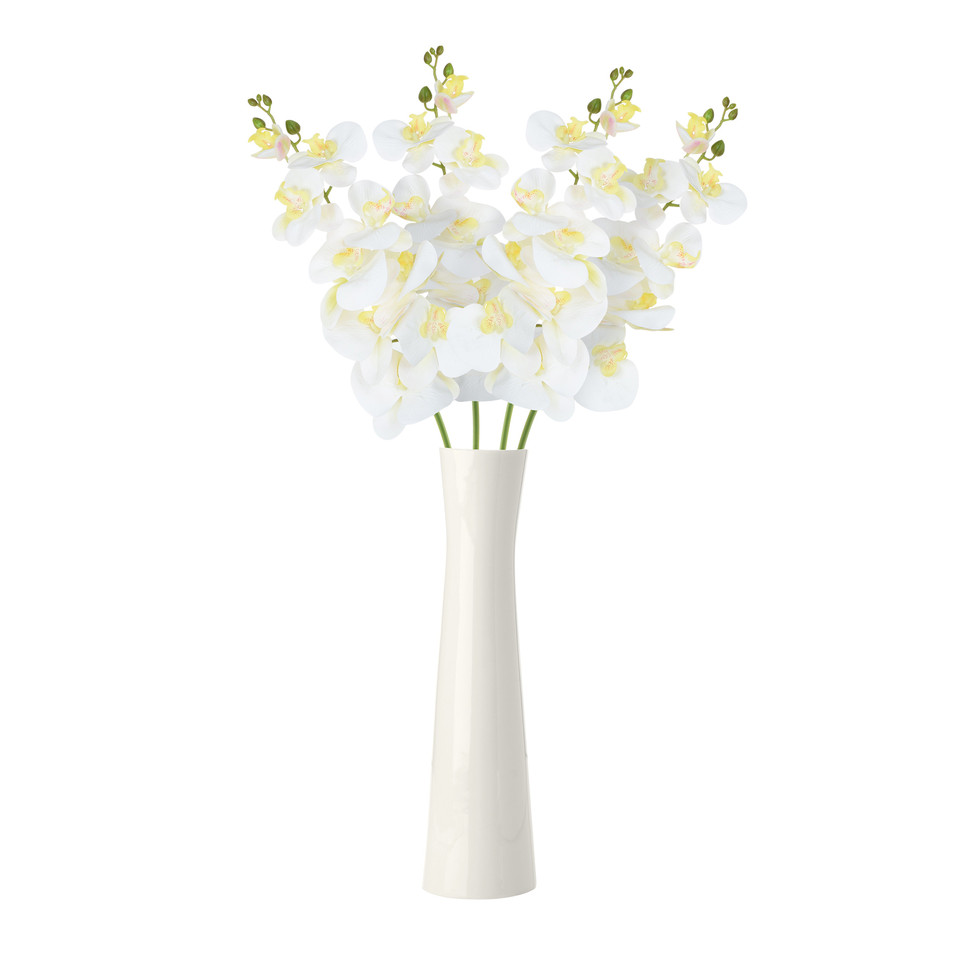 Storczyk - gałązka gumowana 98 cm, white/cream center GK150-02