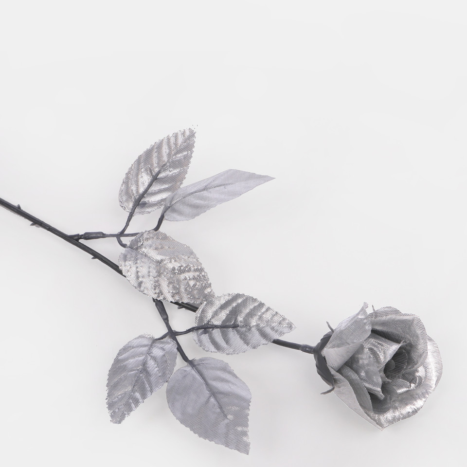 Róża w pąku błyszcząca, Silver w/Gray plastic G334S-02