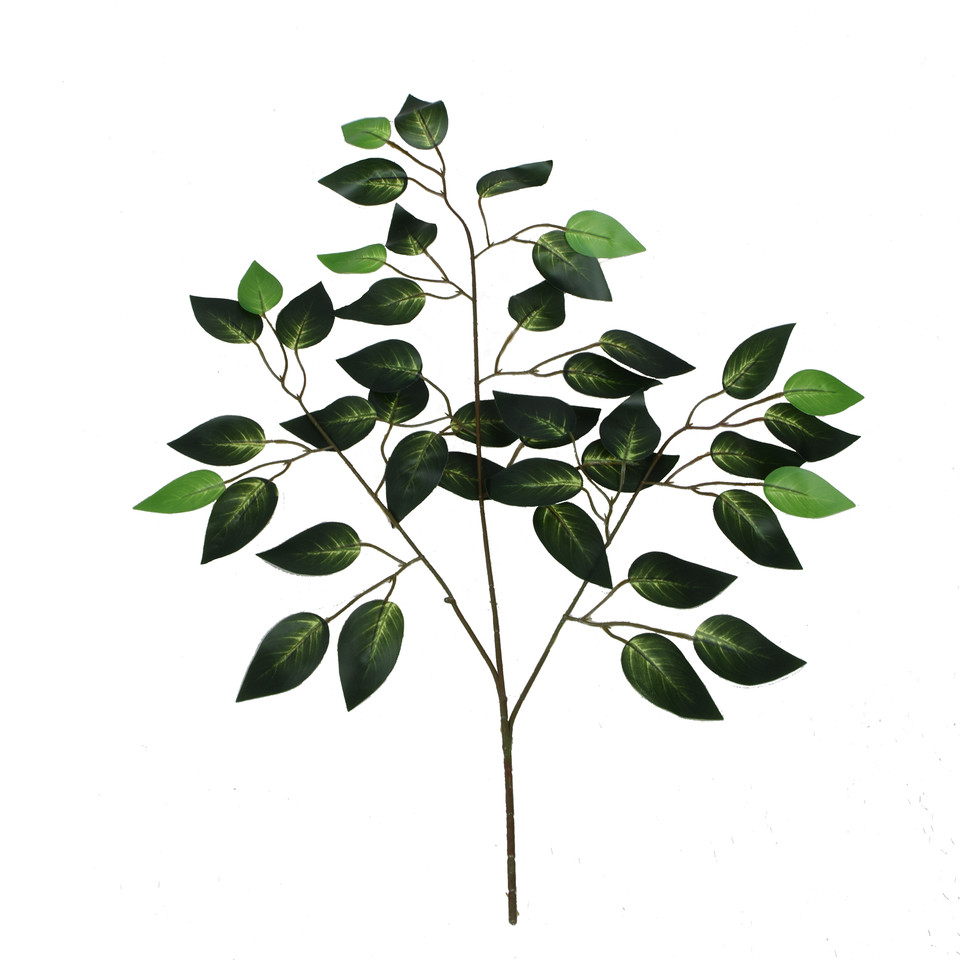 Fikus - gałązka liściasta 62 cm, green/ dk. green R489-03