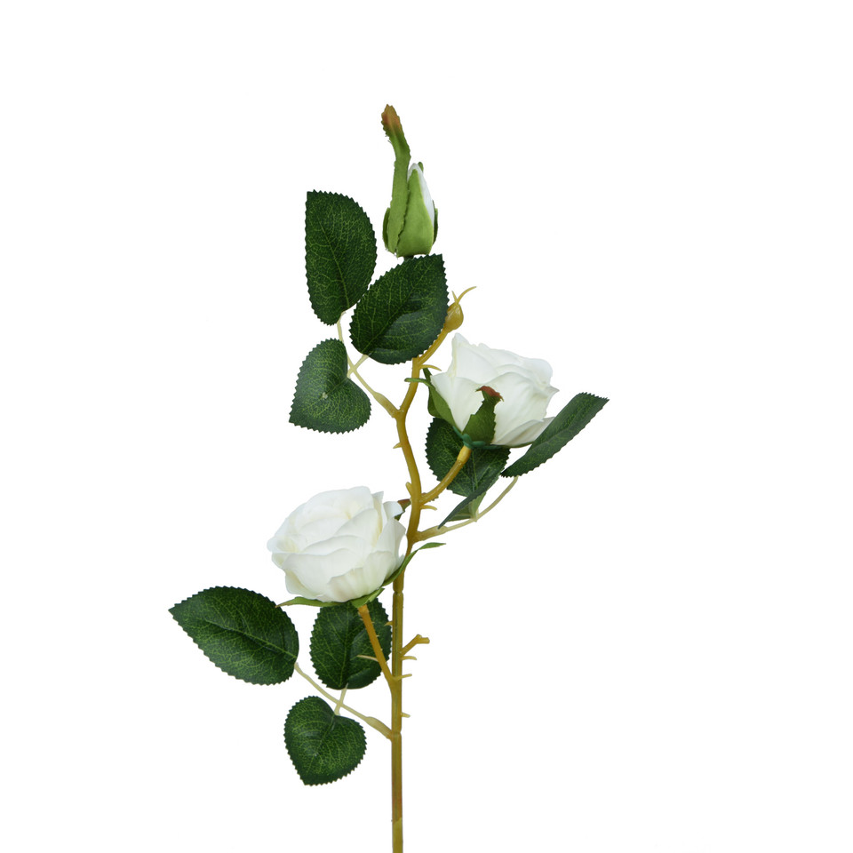 Róża - gałązka 53 cm, white K540-01