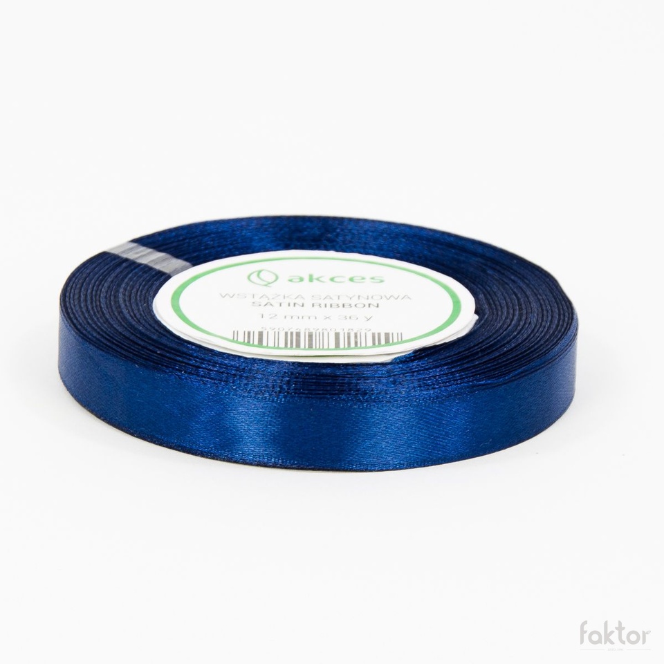 Wstążka satynowa (12 mm x 36 y), navy blue FS02-111