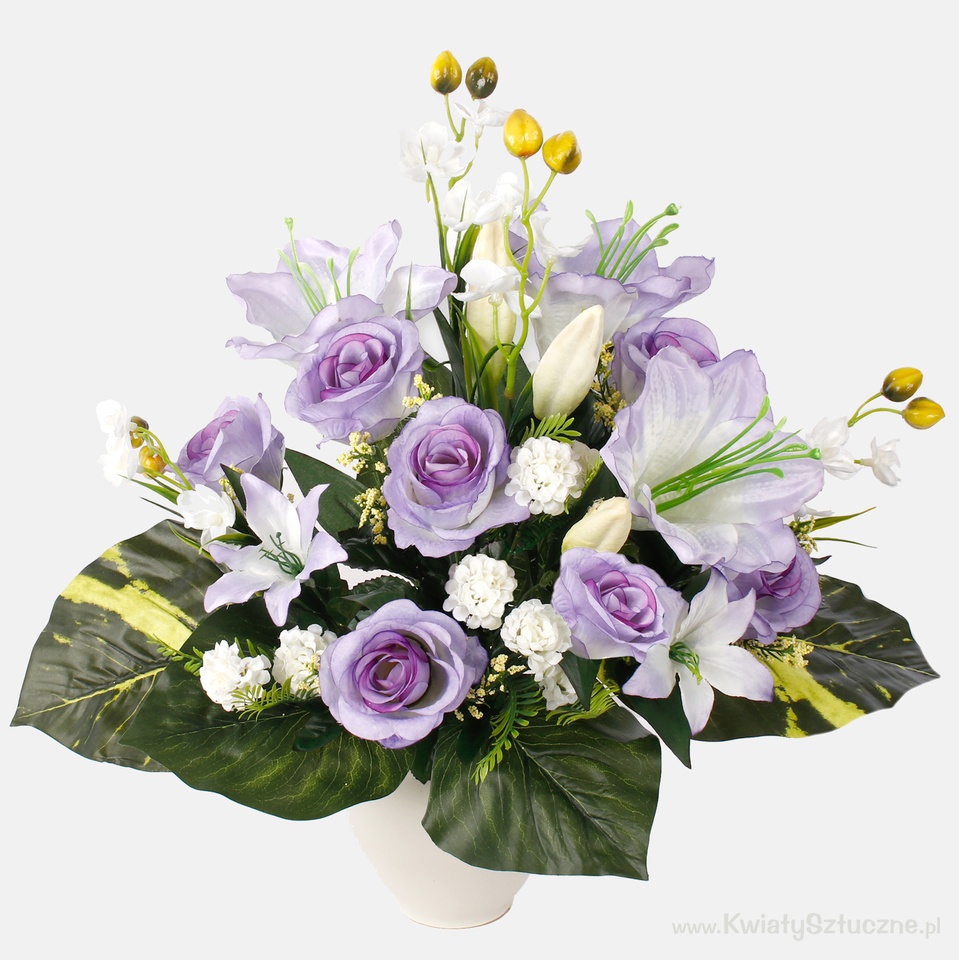 Róża/Amarylis/Lilia/Cynia, Cream/Lilac Edge Q301-02
