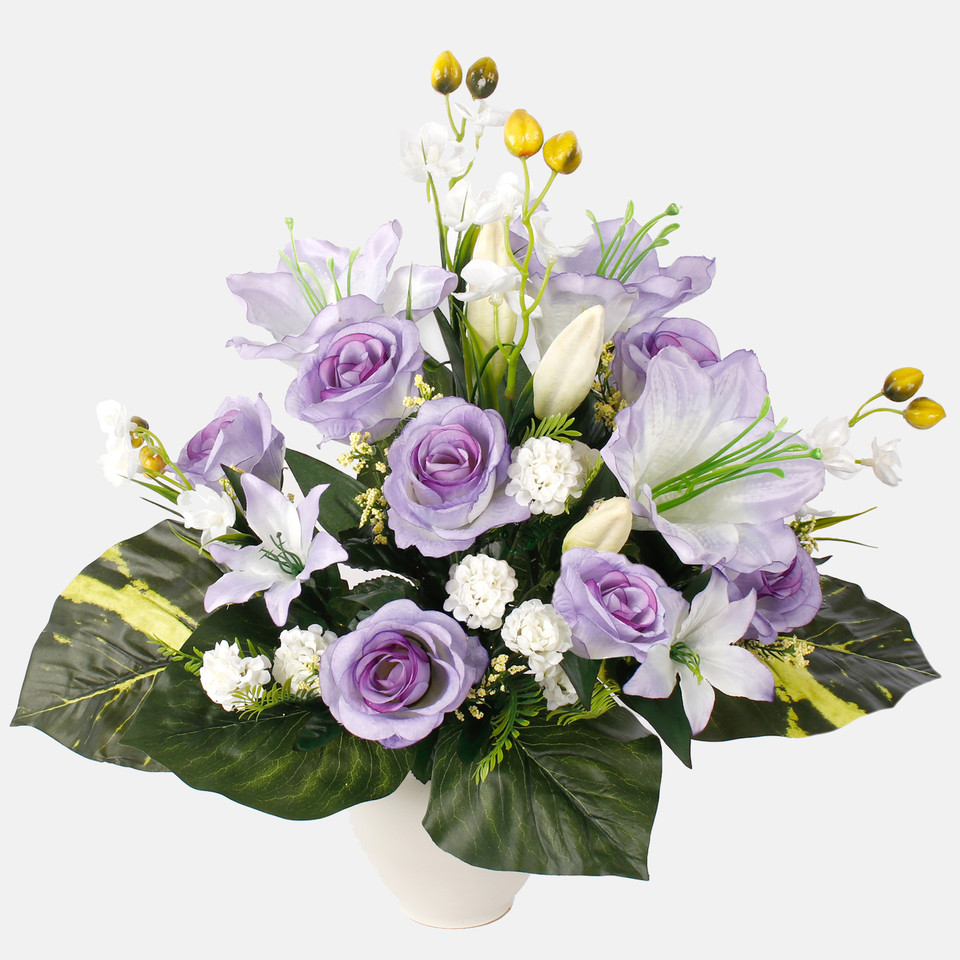Róża/Amarylis/Lilia/Cynia, Cream/Lilac Edge Q301-02