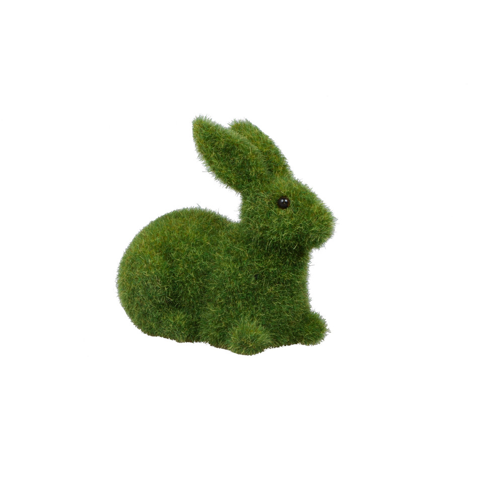 Zając flokowany leżący 12 cm YF034-00