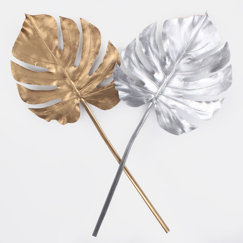 Metallic monstera leaf A867S