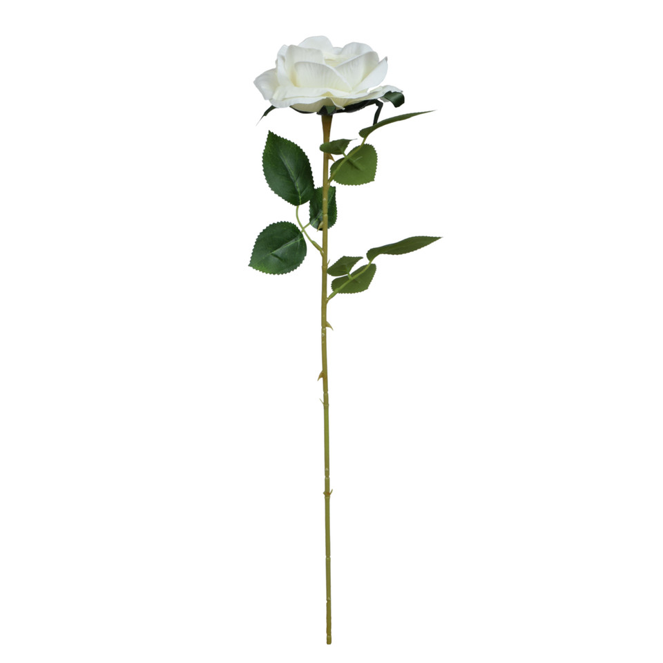Róża - gałązka 63 cm, white K398-01