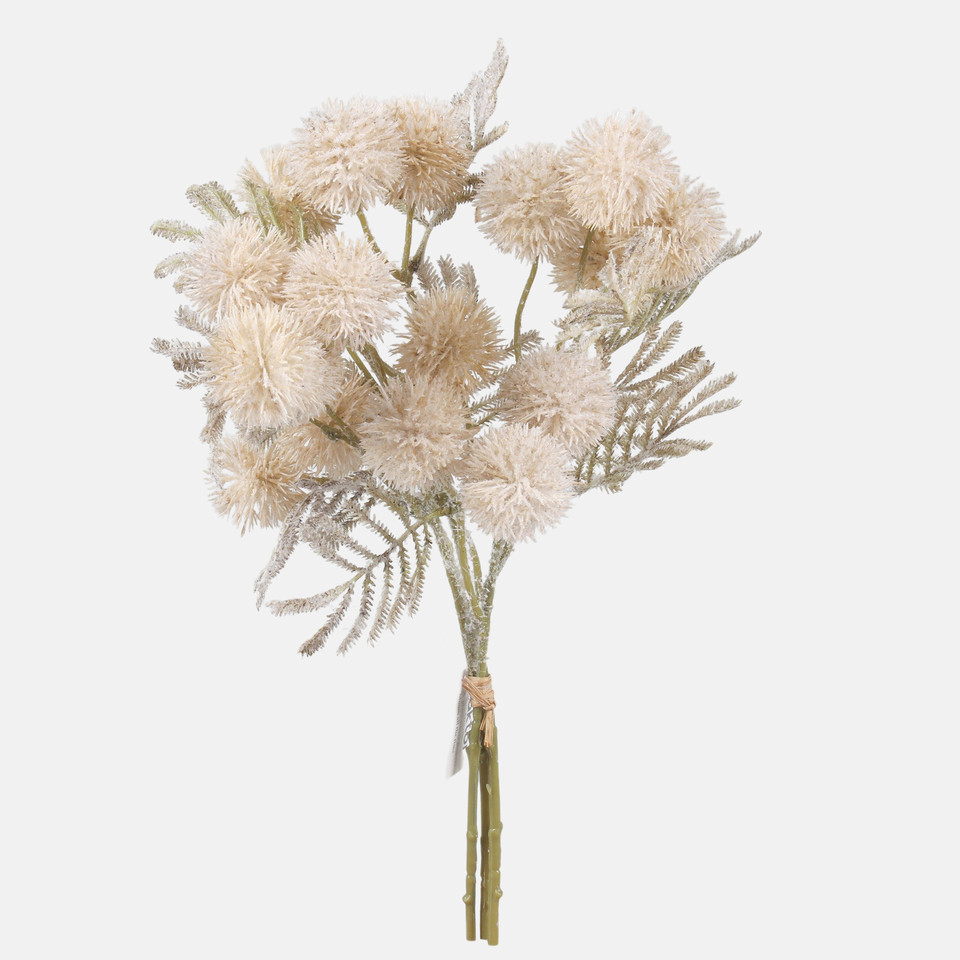 Snow-covered echinops bouquet x 3, Cream QA330-01