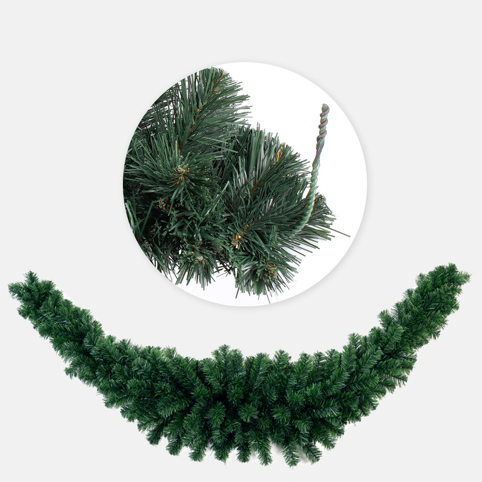 Winter croissant-shaped garland 150 cm, Green S863