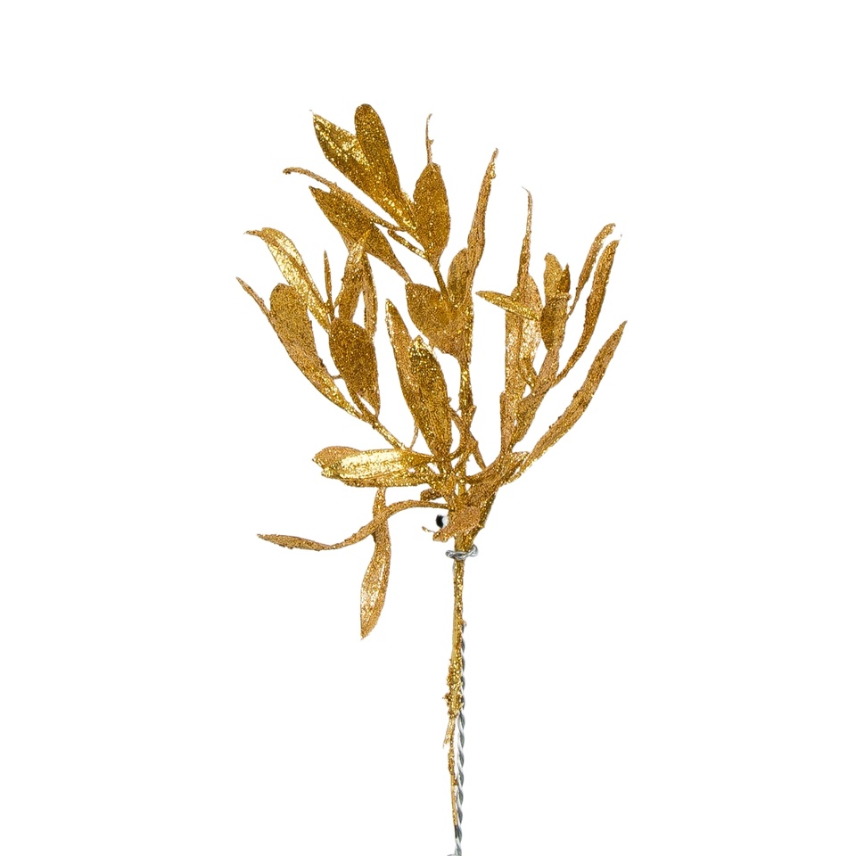 Oliwka gałązka brokat 22 cm, #G ZB194-G
