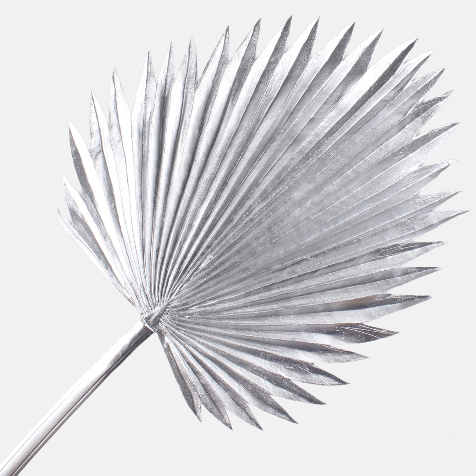 Metallic palm leaf, Silver A866S-01