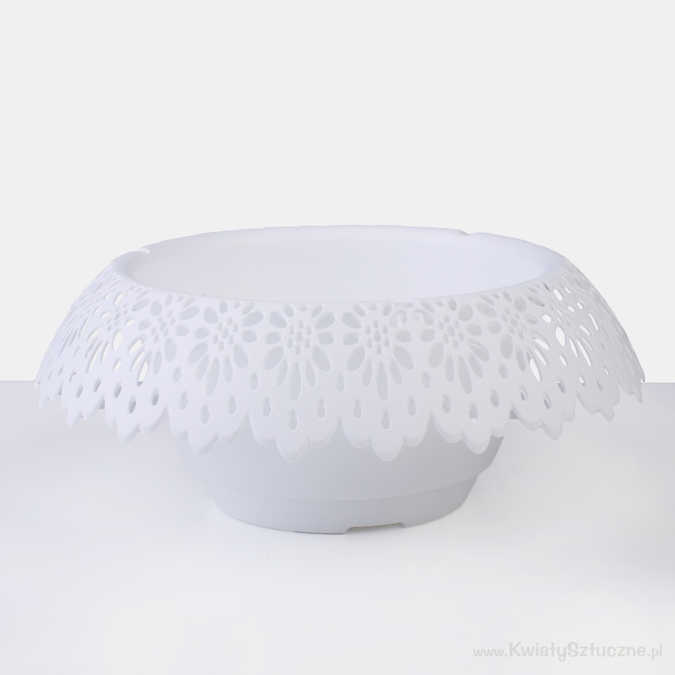 Flowerpot with openwork, White C141-01