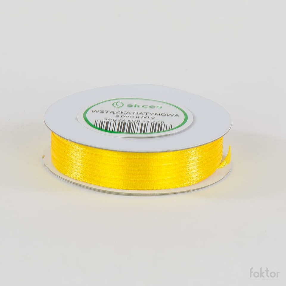 Wstążka satynowa (3 mm x 50 y), yellow FA93-035