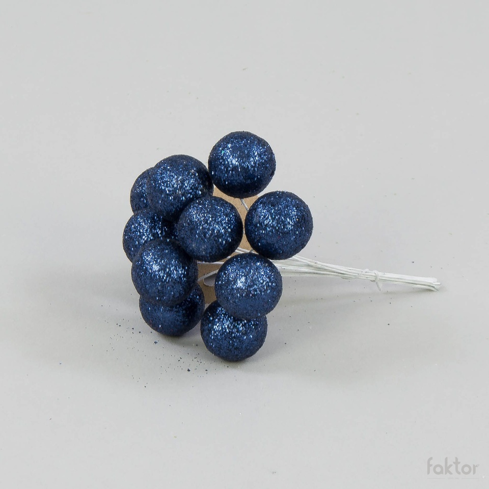 Bombki na drucie x 12 szt., Steel Blue XG60-26