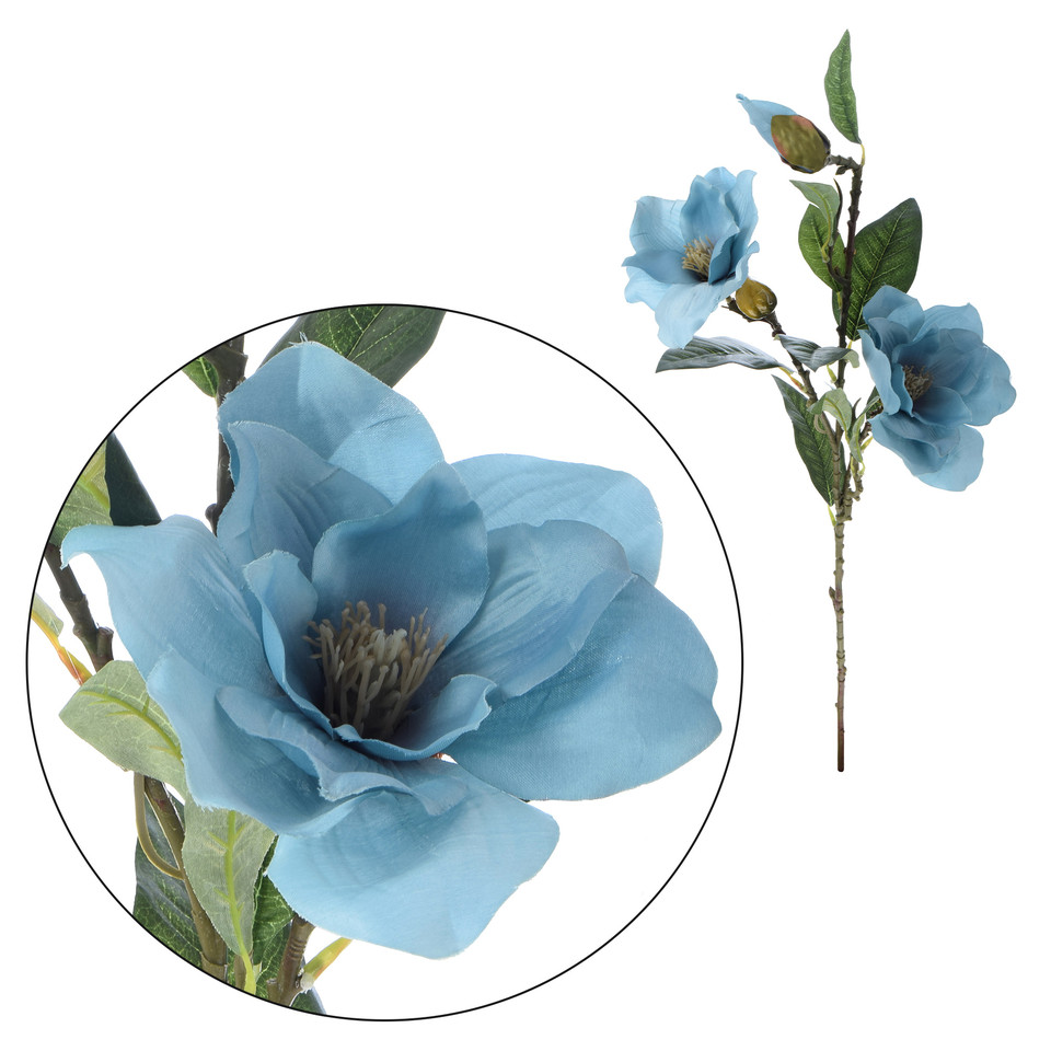 Magnolia - gałązka 80 cm, blue K087-03