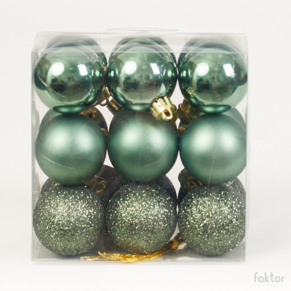 Baubles 18 pcs, Green XV03-08