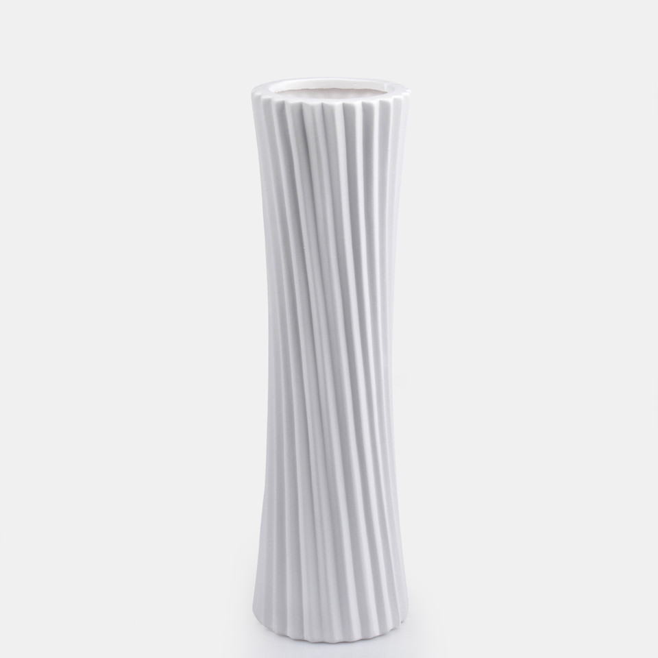 Whiter ceramic elegant curve vase, White HD020