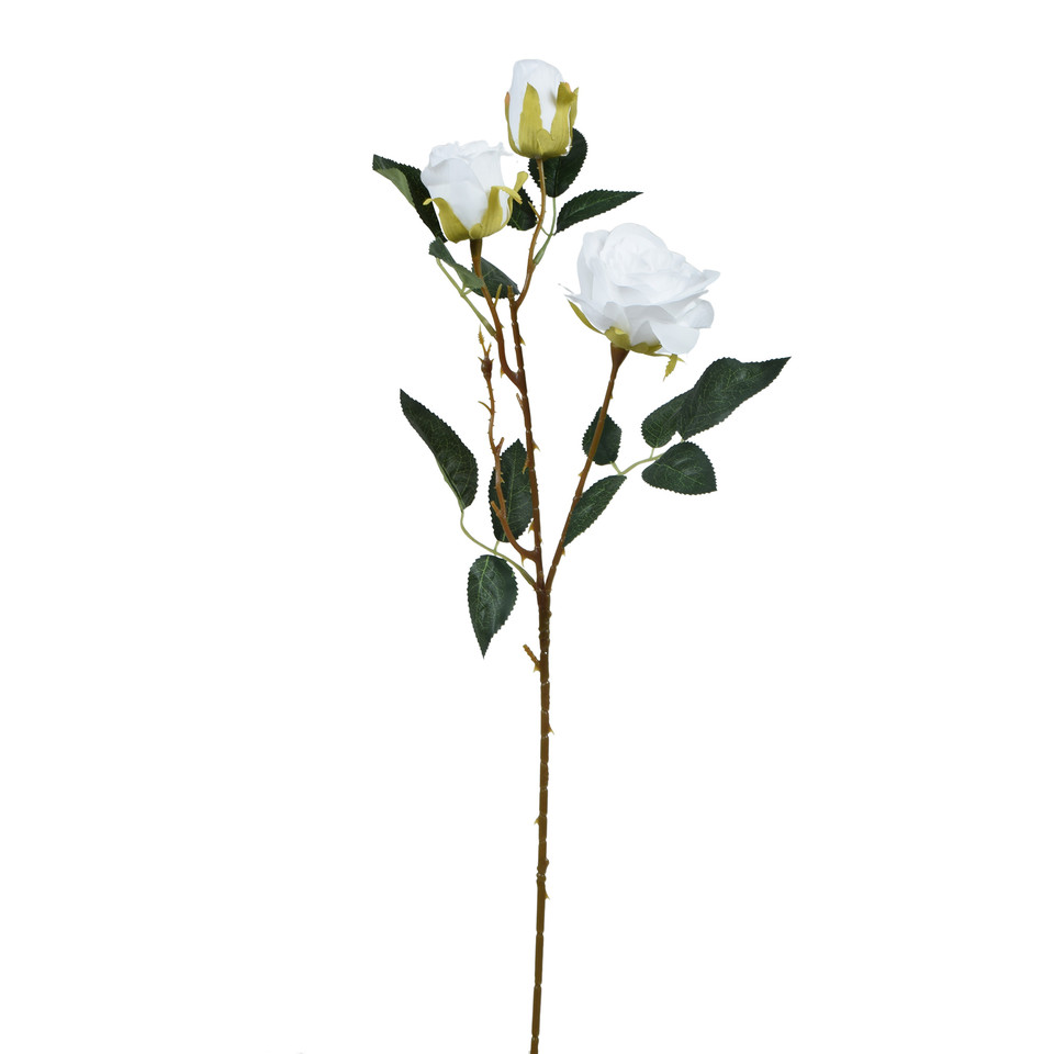 Róża gałązka x3 62 cm, white GK446-01