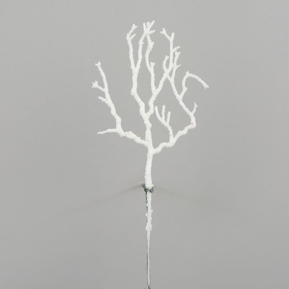 Leafless glittered branch, White ZB37-WH