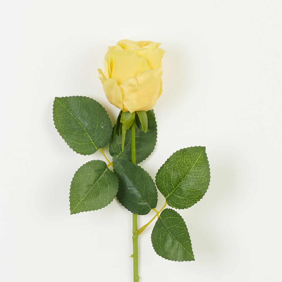 Róża – gałązka REAL TOUCH 45 cm, yellow B82-05